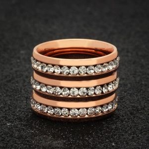 Rose Gold Ring Stainless Steel Set 💞